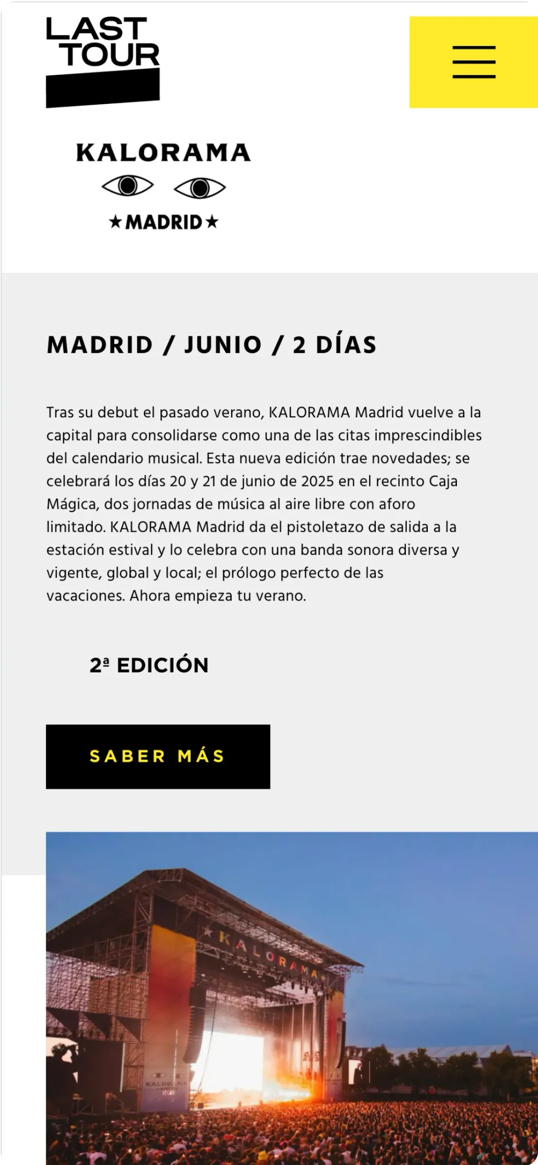 Last Tour web mobile eventos