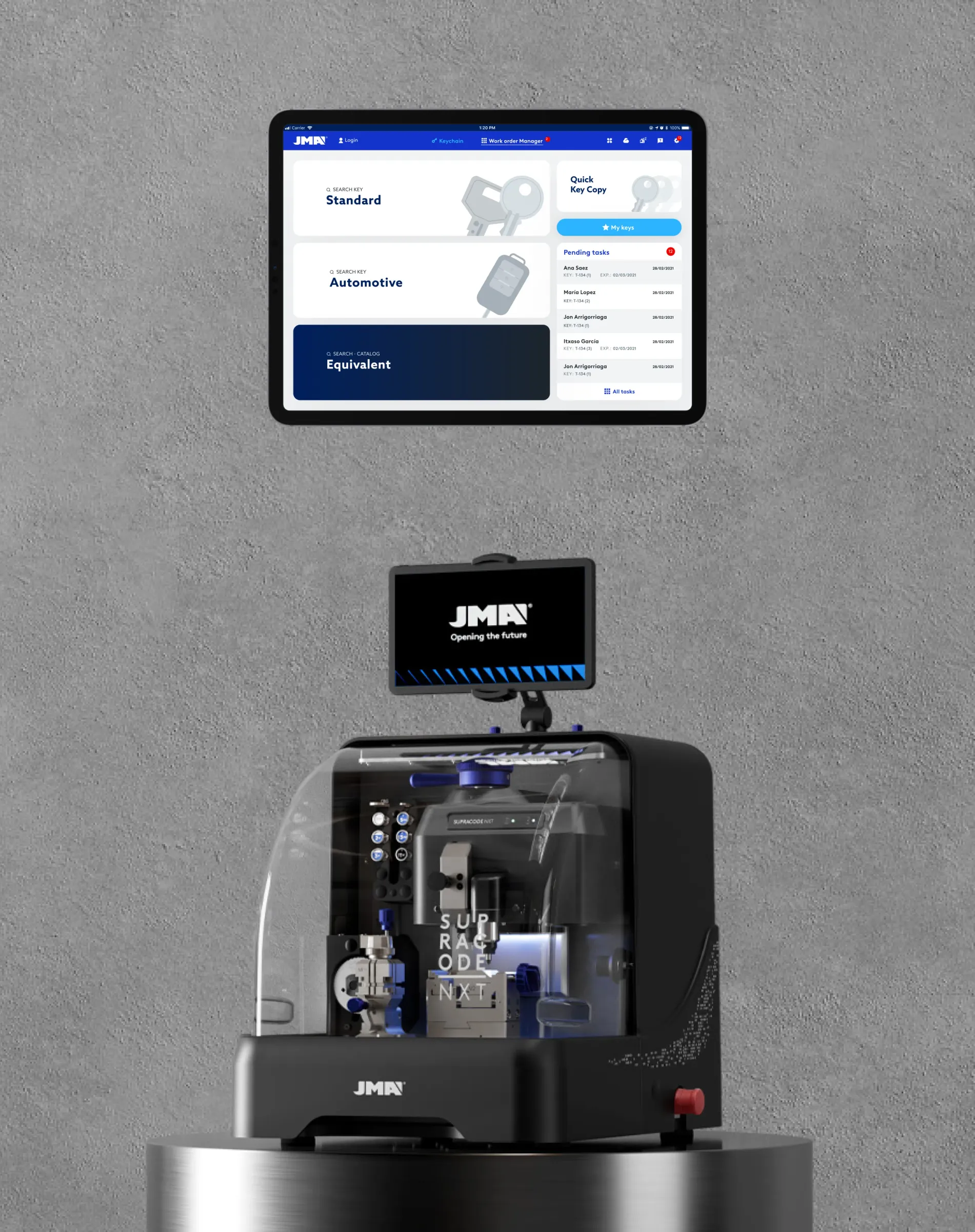 Máquina JMA y pantalla