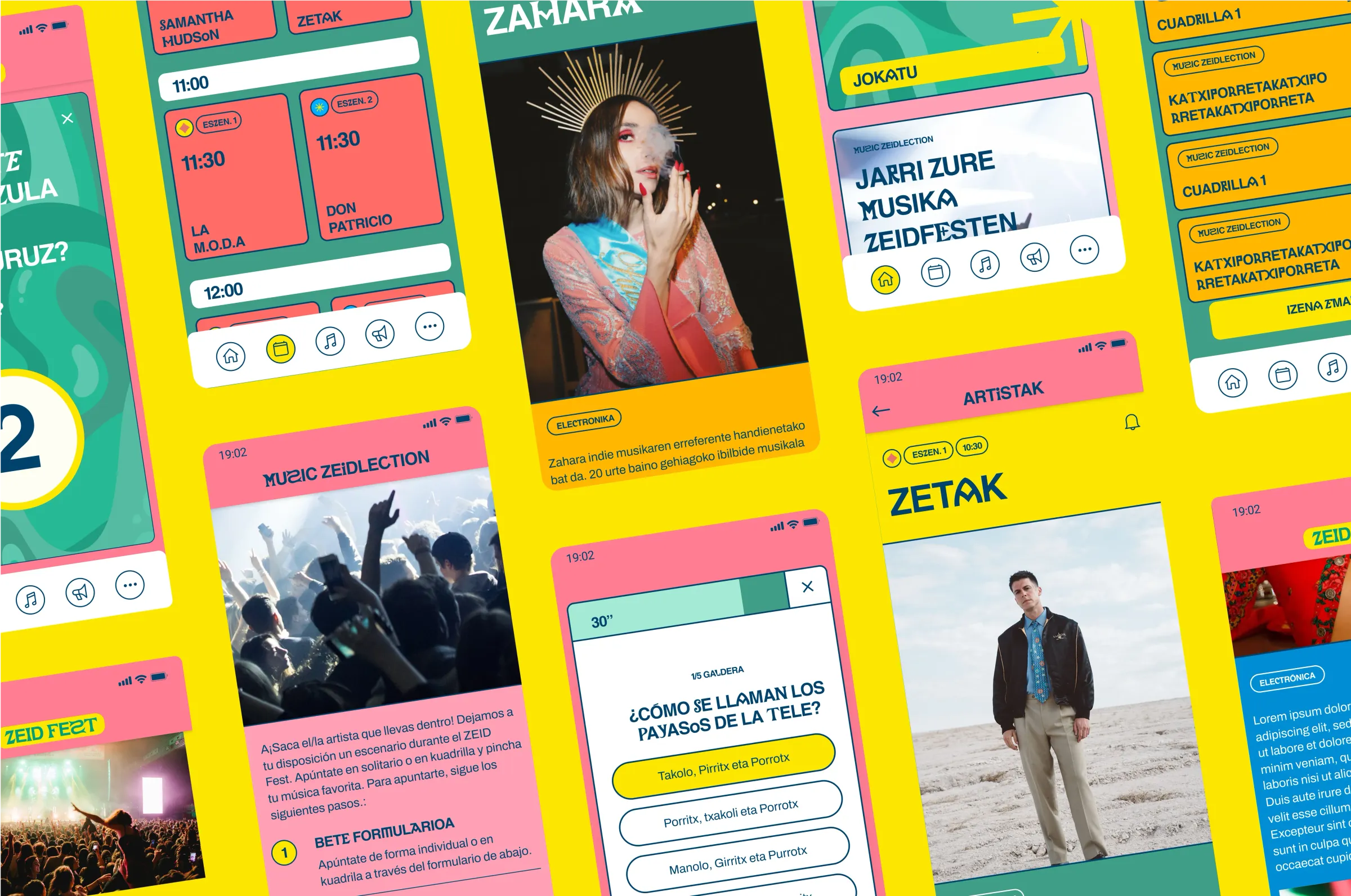 Pantallas Zeid Fest App